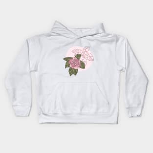 white light pink abstarct line art Kids Hoodie